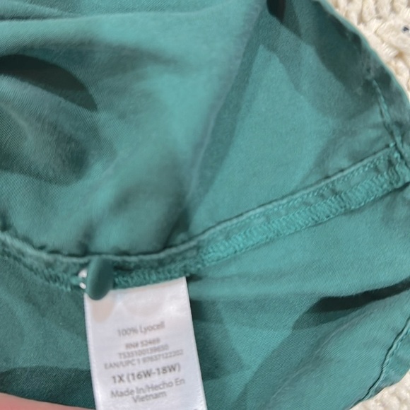 Terra & Sky Deep Green Long Sleeve Dress size 1X with pockets - Picture 7 of 8